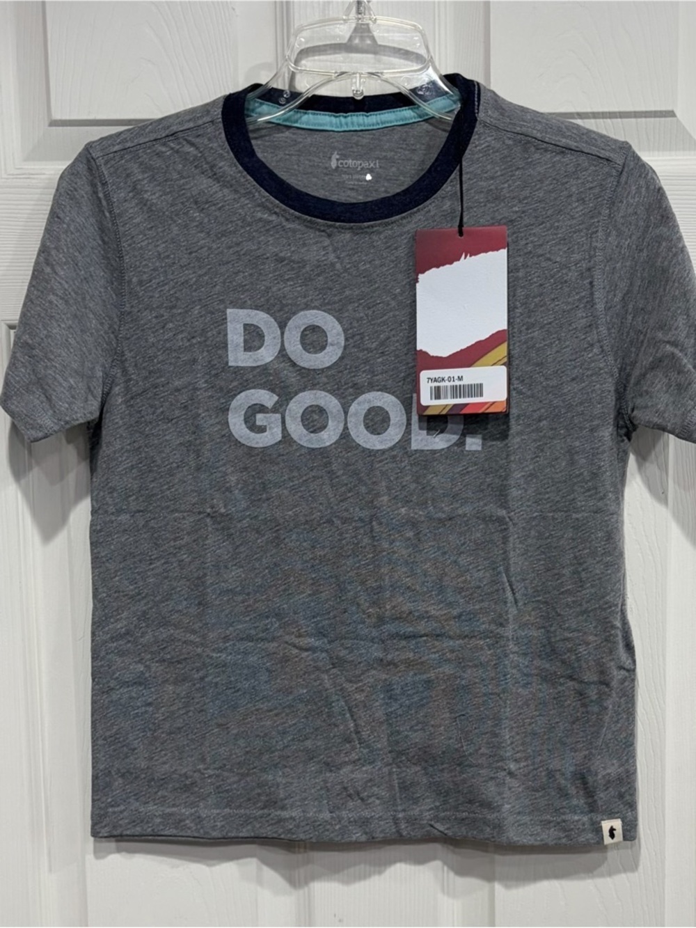 Cotopaxi Big Boys Medium Do Good T-Shirt Grey NWT Knit Organic Cotton Blend